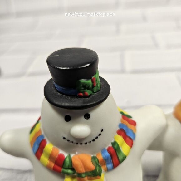 Dept 56 Ceramic Snowmen Figure Figurine  Christmas Holiday Hand Painted Colorful - Picture 13 of 16